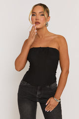 Black Boned Corset Top - Natalya