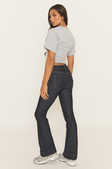 Indigo Stretch Denim Flare Jeans - Sorcha