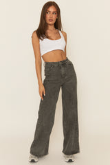 Grey Extreme Wide Leg Jeans - Moragh