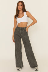 Grey Extreme Wide Leg Jeans - Moragh