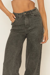Grey Extreme Wide Leg Jeans - Moragh