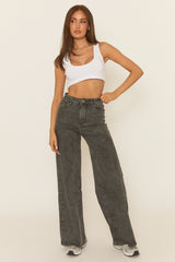 Grey Extreme Wide Leg Jeans - Moragh