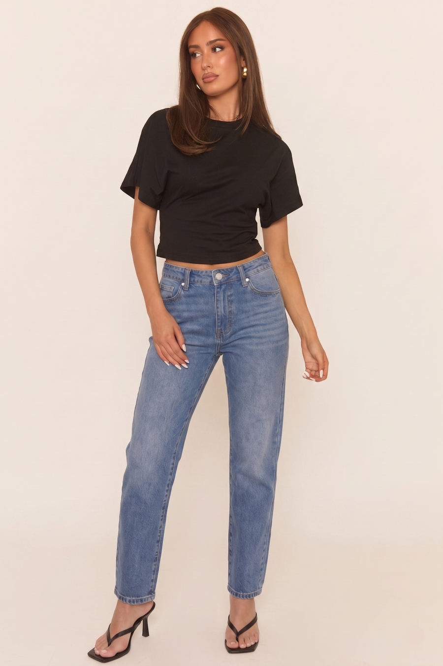 Mid Blue Washed Mom Jeans - Kerrie