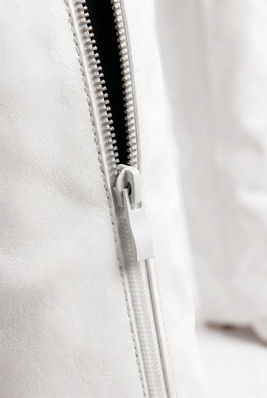White PU Trim Detail Layered Knee High Boots - Izzy