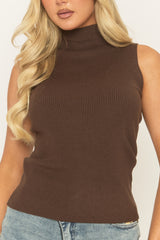 Chocolate Fine Knit Racer Top - Murphy