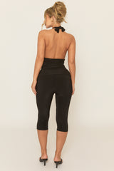 Black Double Slinky Capri Leggings - Kelsia