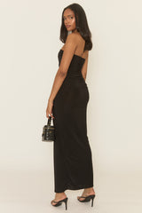 Black Twist Front Bandeau Maxi Dress - Esta