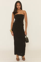 Black Twist Front Bandeau Maxi Dress - Esta
