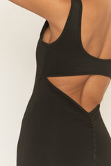 Black Yoga Flare Activewear Unitard - Kayleen