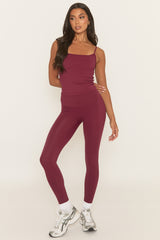 Wine Energise Activewear Leggings - Treya