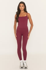 Wine Energise Activewear Leggings - Treya