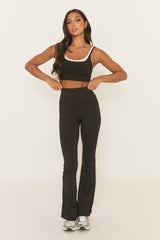 Black Active Yoga Flare Trousers - Torey