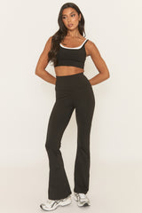 Black Active Yoga Flare Trousers - Torey