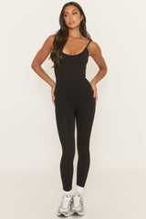 Black Shaping Activewear Unitard - Annise