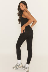 Black Shaping Activewear Unitard - Annise