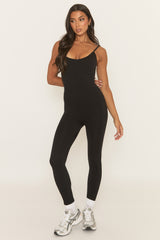 Black Shaping Activewear Unitard - Annise