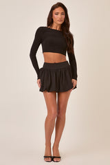 Black Heart Cut Out Back Long Sleeve Top - Annika