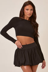 Black Heart Cut Out Back Long Sleeve Top - Annika