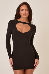 Black Heart Cut Out Mini Dress