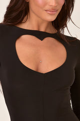 Black Heart Cut Out Mini Dress - Isadora