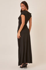 Black Off Shoulder Maxi Dress - Petra