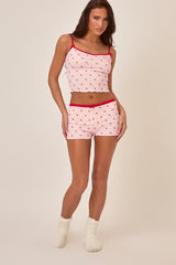 Pink Cherry Print Short Pyjama Set - Baylin