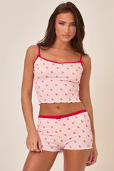Pink Cherry Print Short Pyjama Set - Baylin