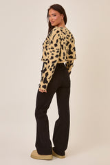 Leopard Knitted High Neck Jumper - Ellen