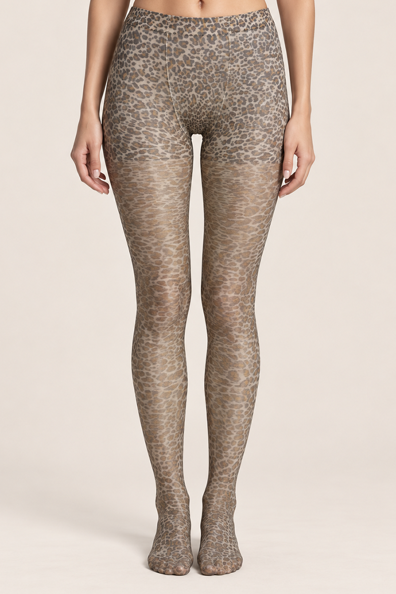 Leopard Sheer Tights - Sabra