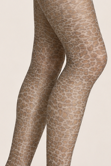 Leopard Sheer Tights - Sabra