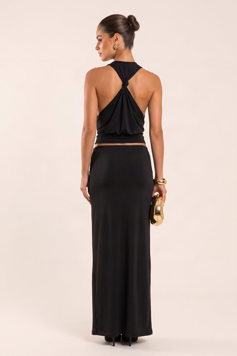 Black Knot Detail Racer Back Top - Avila