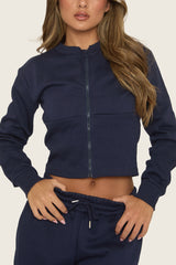Navy Zip Through Loungewear Co-ord Set - Laurye