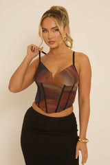 Brown Ombre Corset Top - Amalie
