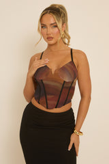 Brown Ombre Corset Top - Amalie