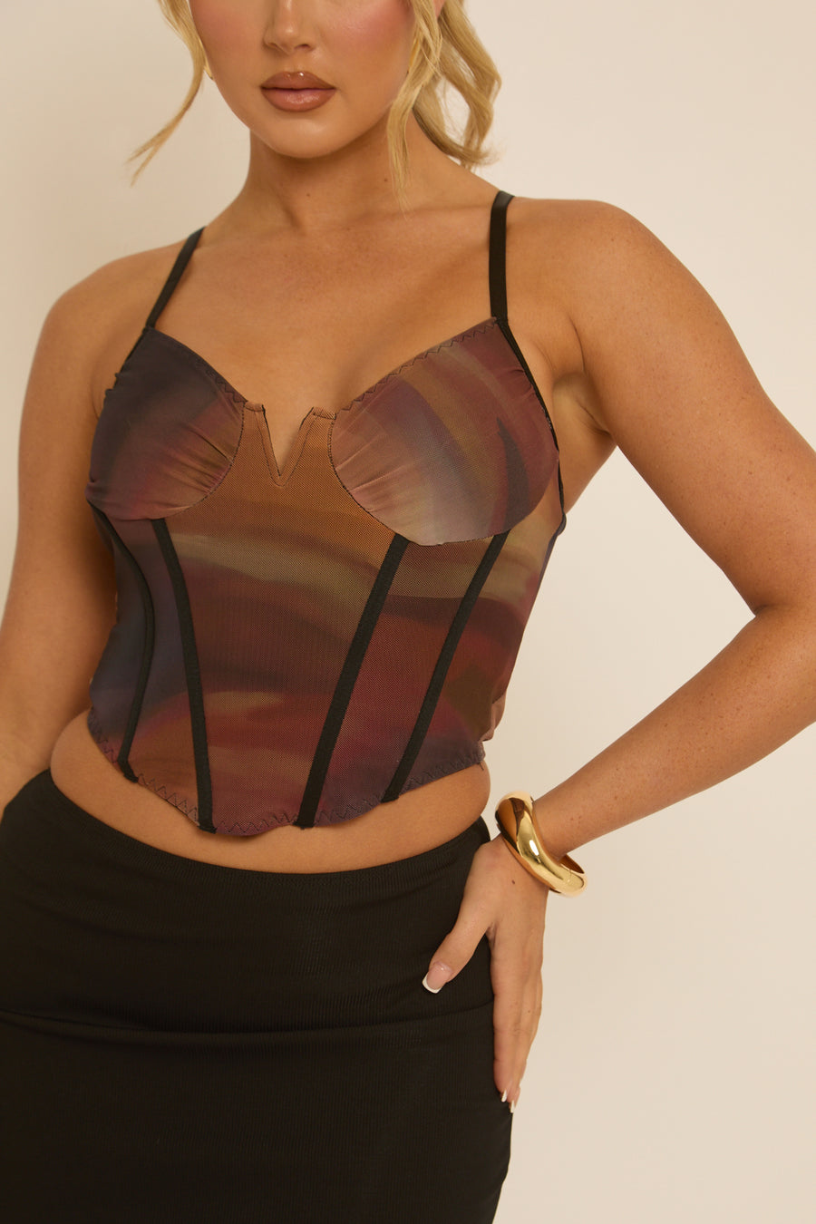 Brown Ombre Corset Top - Amalie