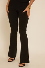 Black Bandeau Top & Kick Flare Trousers Co-ord Set - Rochelle