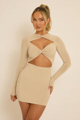 Stone Slinky Twist Cut Out Mini Dress - Miranda