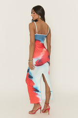 Blue Floral Strappy Maxi Dress - Evin