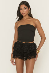 Black Lace Tiered Skort - Gianna