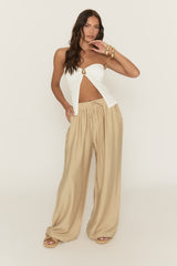 White Gold Oval Trim Bandeau Top - Dalana