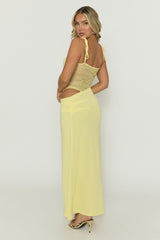 Yellow Lace Insert Maxi Dress - Adriene