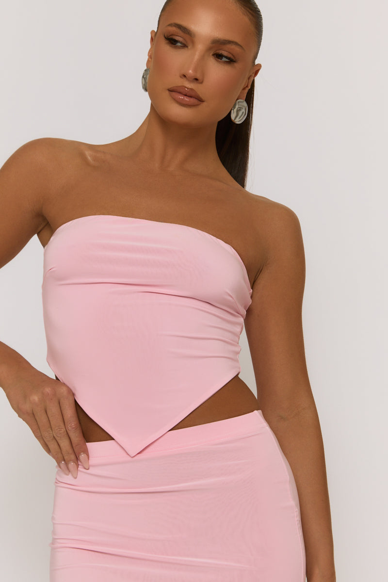 Baby Pink Bandeau and Mini Skirt Co-ord Set - Berlin