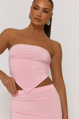 Baby Pink Bandeau and Mini Skirt Co-ord Set - Berlin