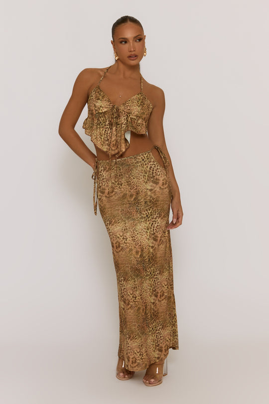 Leopard Cami Top and Maxi Skirt Co-ord - Salma