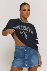 Blue Denim Stretch Skort - Danielle