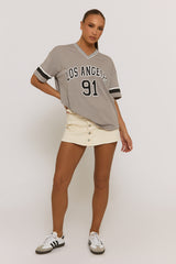 Cream Denim Stretch Skort - Danielle