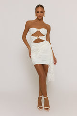 White Lace Butterfly Mini Dress - Eudora