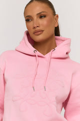 Pink Marl Swirl Motif Hoodie & Shorts Loungewear Co-ord Set - Dimity