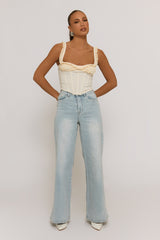Vintage Blue Stretch Wide Leg Jeans - Derry