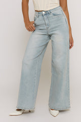 Vintage Blue Stretch Wide Leg Jeans - Derry